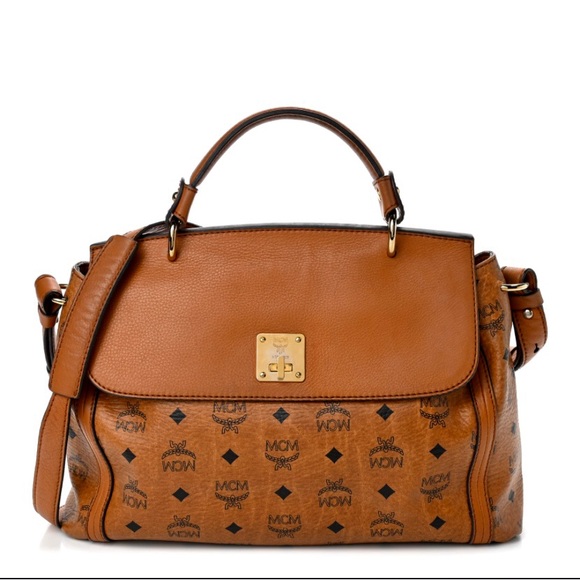 MCM Bags Mcm Visetos Top Handle Satchel Cognac Monogram Convertible